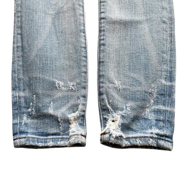 Madewell Jeans Womens 23 Blue 9 Inch High Rise Skinny Distressed J0513 SU18 - Picture 6 of 15